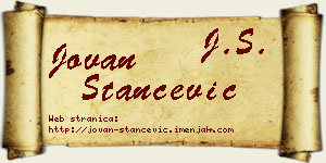 Jovan Stančević vizit kartica